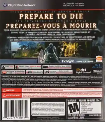 Dark Souls (USA) (v1.06) (Disc) (Update) box cover back